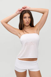 x JENNIE Margot Knit Tube Top - Optic White