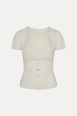 x JENNIE Sofia Knit Top - Coconut Cream