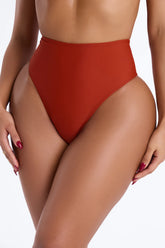 Maui Mix And Match High Rise Bikini Bottom - Rust