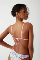 Lumia Triangle Bralette Bikini Top - Painted Petals