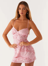 Vietta Sequin Cami Micro Mini Dress - Pink