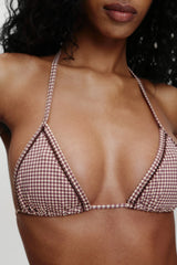 x BELLA HADID Nick Triangle Bikini Top - Dream Gingham
