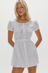 Ivy Cotton Mini Dress - White
