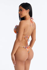 Summer Mode Tropical Thong 2 Piece Bikini - Orange/combo