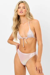 Phillipa Iridescent Micro Triangle Bikini Top - Gilded Angel