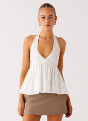 Sigala Cotton Halter Top - White