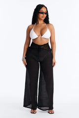 Darling Linen Swim Cover Up Pant - Black