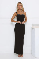 Champagne Society Maxi Dress Black
