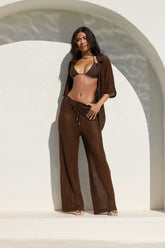 Abby Swim Cover Up Pants - Chocolate
