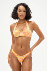 Fin Floral Underwire Bikini Top - Marigold Gingham