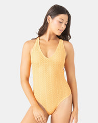 Crochet Plunge One Piece Swimsuit