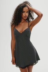 x Khy Kenley Satin Mini Dress - Moonlit Dot