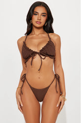 Ariel Ruched 2 Piece Bikini - Chocolate