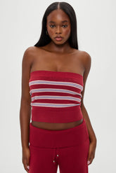 Destiny Knit Tube Top - Collegiate Stripe