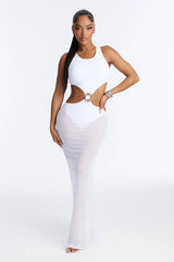 Solana Sun Hardware 1 Piece Swimsuit & Skirt Set - White