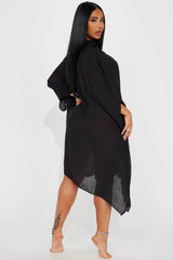 Megan Swim Cover Up Kimono - Black