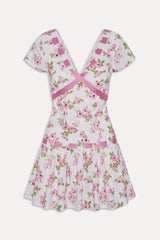 Belladonna Cotton Floral Mini Dress - Rosebush