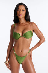 Yana 2 Piece Adjustable Bra Cup Bikini Set - Green