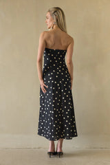 Jenae Linen Polka Dot Midi Dress