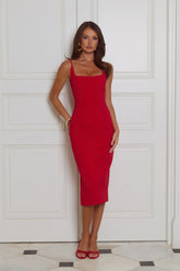 Luxe Collective Midi Dress Red