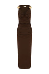 BALIN MIDI DRESS - ESPRESSO