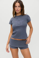 x JENNIE Eva Cotton Tee - Comet