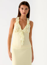 Log In Halter Top - Yellow