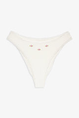 Beck High Waisted Bikini Bottom - White