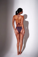 Lilo Beaded Crochet Bikini Bottoms in Purple