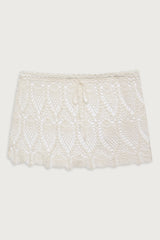 Capri Crochet Mini Skirt - White