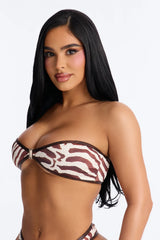 Wild For You Bandeau 2 Piece Bikini - Brown/combo