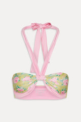 Leah Bandeau Halter Bikini Top - Nymphaea