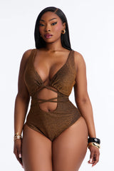 High Temperature 1 Piece Swimsuit - Bronze