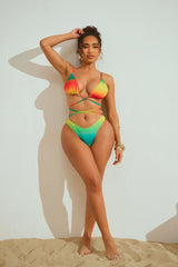 Kataleya Strappy 2 Piece Bikini - Red/combo