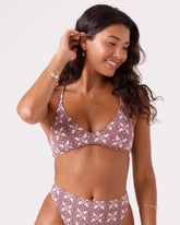 Batik Bloom Athletic Triangle Bikini Top