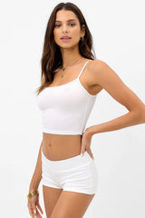 Blue Crush Plissé Boy Short - Optic White