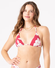 Hibiscus Hideaway Mini Tiki Triangle Bikini Top