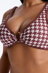 Back To The Sea Geometric 2 Piece Bikini - Brown
