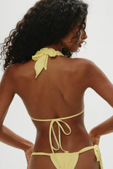 Kealy Triangle Halter Bikini Top - Yellow Iris