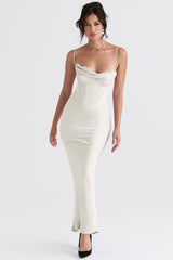 ivory corset maxi dress