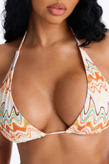 Kimberly Geometric Strappy 1 Piece Swimsuit - Orange/combo