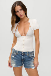 x JENNIE Sofia Knit Top - Coconut Cream