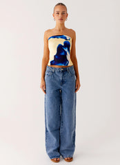 Dreamy Skies Strapless Top - Heirloom Floral