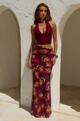 ALEXIS HALTER CUT OUT MAXI DRESS - ELIANA RED