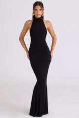 black backless silhouette maxi dress - limited edition