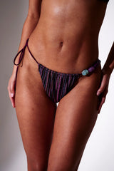 Lilo Beaded Crochet Bikini Bottoms in Purple