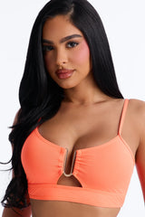 Saltwater Cures Everything Hardware Ruching 2 Piece Bikini - Orange