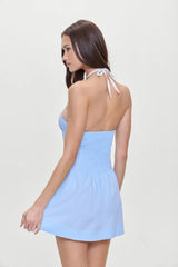 Robin Polka Dot Mini Dress - Raindrop