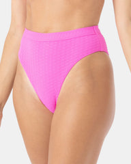 Haleiwa Banded High Waist Moderate Bikini Bottom