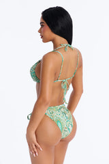 Morning Swim Beads Strappy 2 Piece Bikini - Green